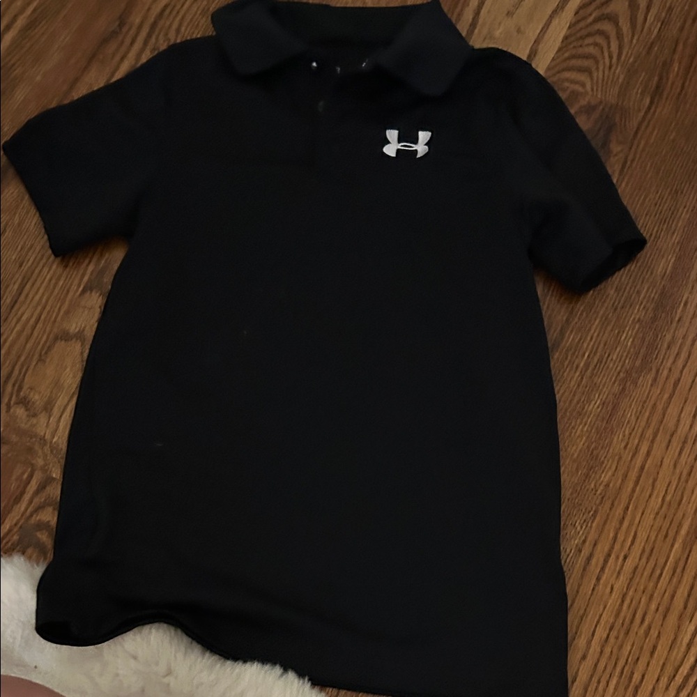 Under Armour Kids Polo in Black with White Logo